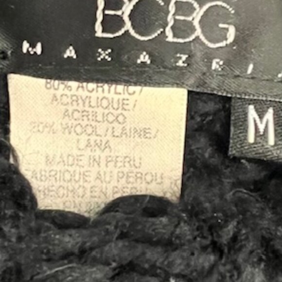 BCBG Max Azaria Black Long Sleeve Alpaca Wool Sweater Size Medium - Picture 2 of 2